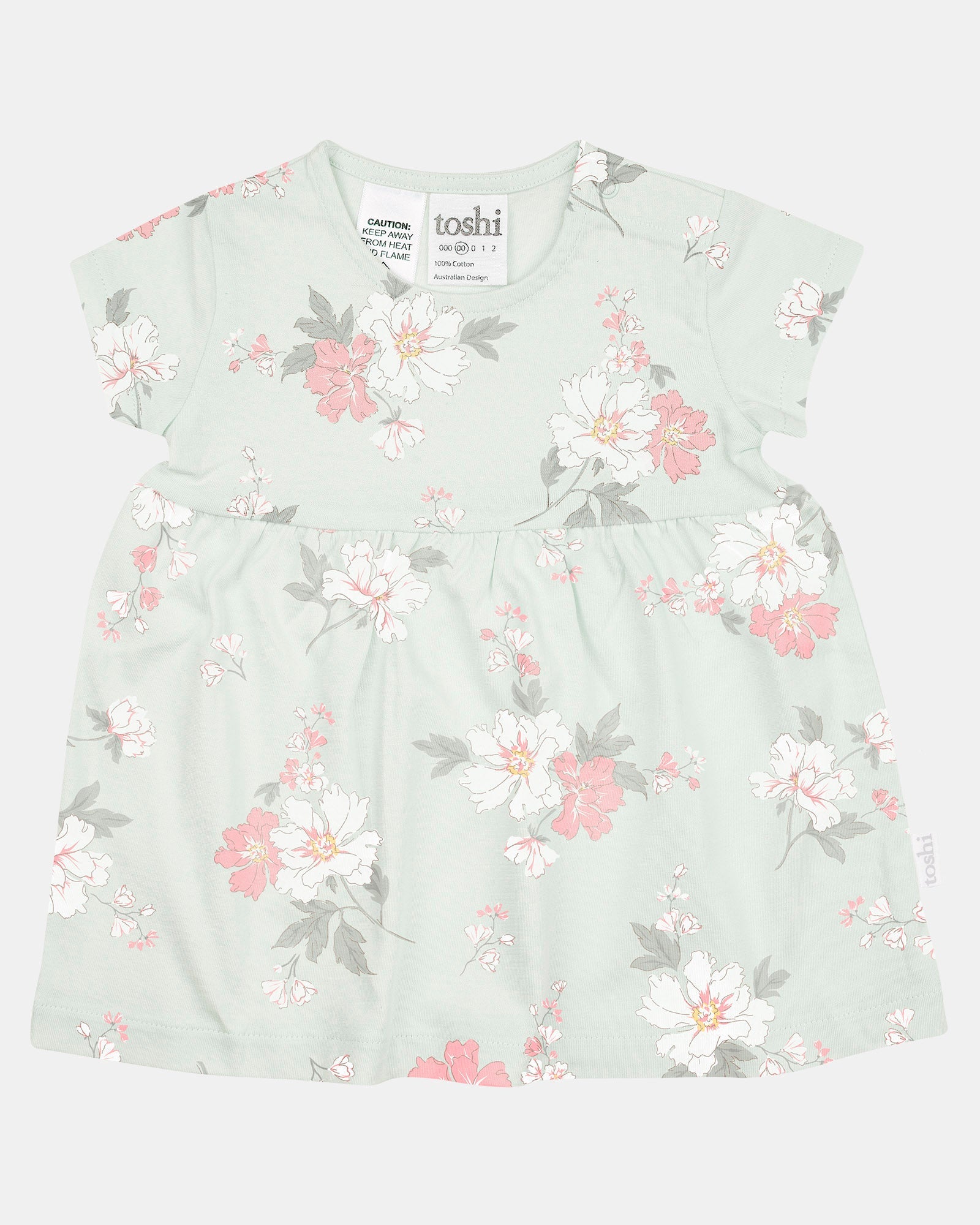 Baby Knit Dress Classic S/S | Pink Floral | 100% Cotton