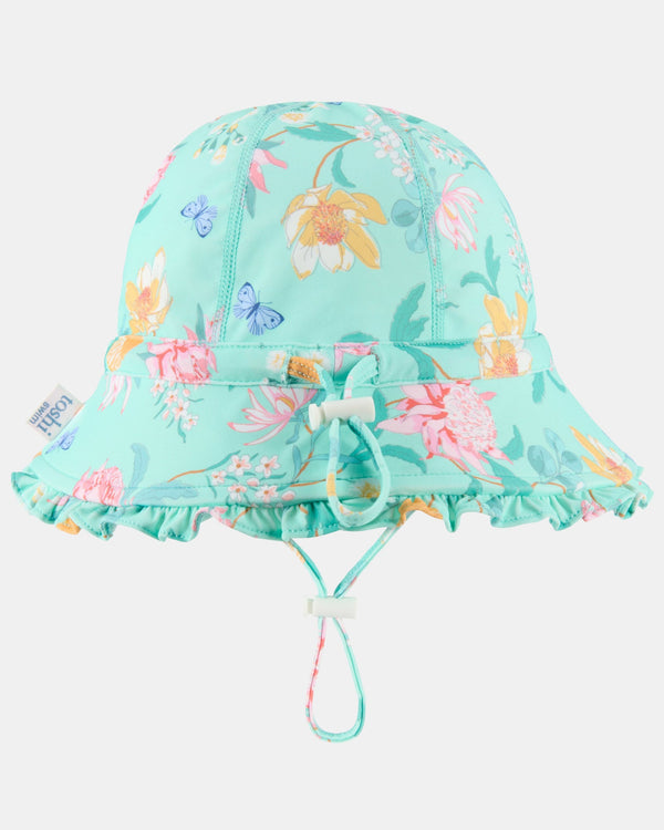 Swim Bell Hat Ripple Waratah Mint